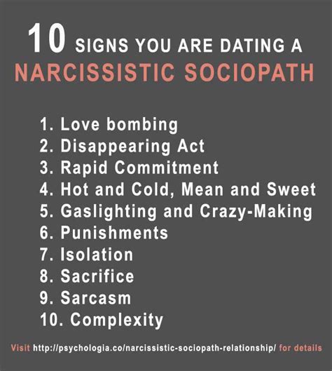 10 signs you are dating a narcissistic sociopath